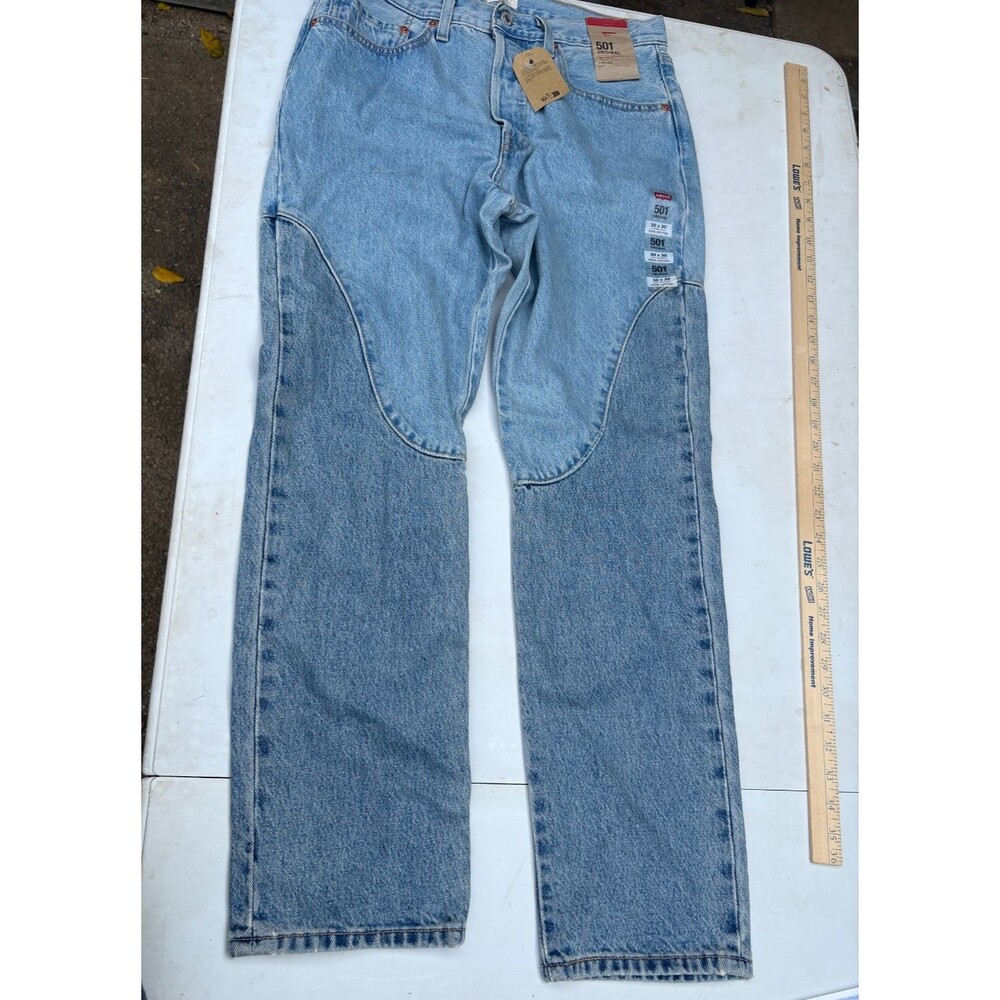 Levi's 501 Country Fair High Rise Straight Leg Jeans Light Wash Blue 30x30 NWT